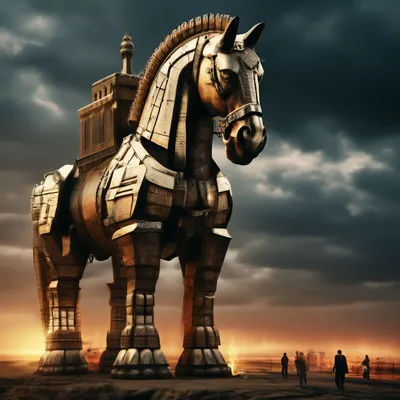 Троянский конь (рельеф на пифосе с острова Миконос)