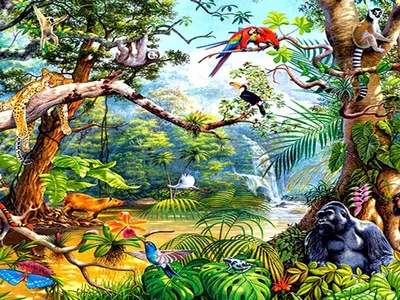 африка тропические животные карта. коллекция милые экзотические персонажи.  векторная иллюстрация изолирована Иллюстрация вектора - иллюстрации  насчитывающей океан, верблюд: 223414279