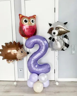 Фольгированные воздушные шары цифры в виде животных для детского дня  рождения купить по цене 37.71 ₽ в интернет-магазине KazanExpress