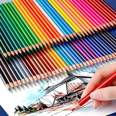 Цветные карандаши на ограниченном фоне для рисования графики Стоковое Фото  - изображение насчитывающей яркое, красно: 165401570