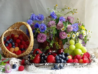 Цветы и фрукты (картина) — Уильям Белл Скотт