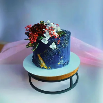 Торт с цветами из крема - 53 фото