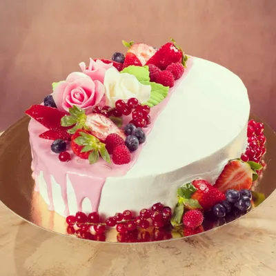 Торт с цветами №1131 по цене: 2500.00 руб в Москве | Lv-Cake.ru