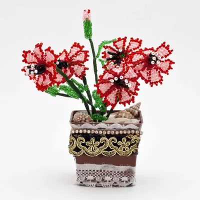 Нежный букет из бисера, созданный своими руками! — купить в Красноярске.  Искусственные и сувенирные цветы на интернет-аукционе Au.ru