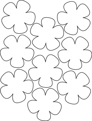 Шаблоны и трафарет цветов для вырезания из бумаги: скачать и распечатать А4  | Шаблон цветка, Цветы из войлока, Самодельные цветы