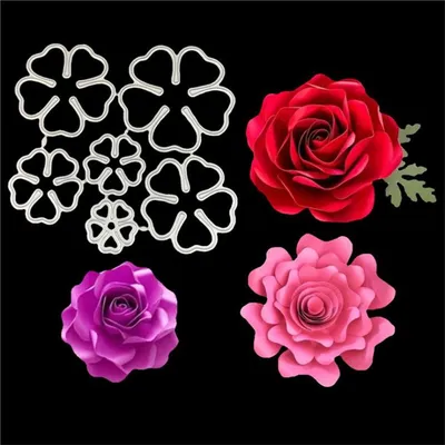 Купить 1 шт. 3D цветок розы трафареты для вырезания трафареты для  скрапбукинга тиснение DIY ремесла бумажные карты альбом декор металлические  штампы | Joom