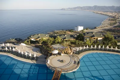 Alanya, Turkey - September 27, 2022 Utopia World hotel view from the sea  beach. Editorial Stock Photo - Alamy