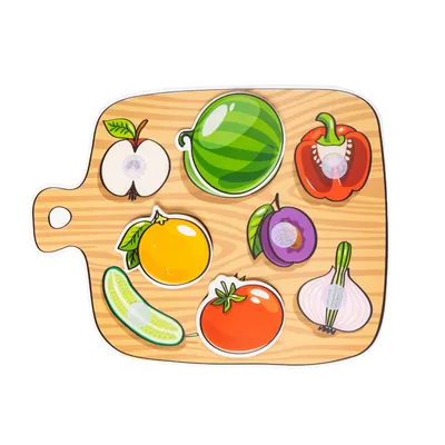 Купить деревянное лото для детей Овощи и фрукты в интернет-магазине Десятое  Королевство