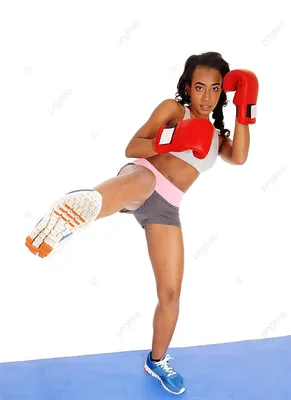 Фотография Ударяет девушка Двое Спорт Бокс физическое упражнение
