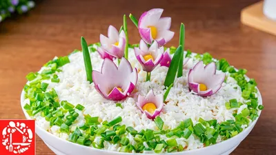 Салат Полянка с Цветами на 8 Марта. Очень Вкусный и Легкий салат - YouTube