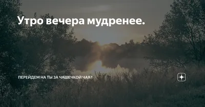 Как сказать на Английский (американский вариант)? \"Утро вечера мудренее\" |  HiNative