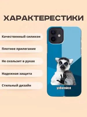 Чехол для iphone 12 бампер с рисунком Узбагойся лемур ТвойГаджет 146808239  купить за 369 ₽ в интернет-магазине Wildberries