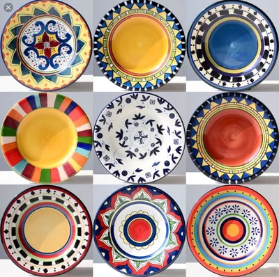 Геометрические узоры на посуде - 139 фото