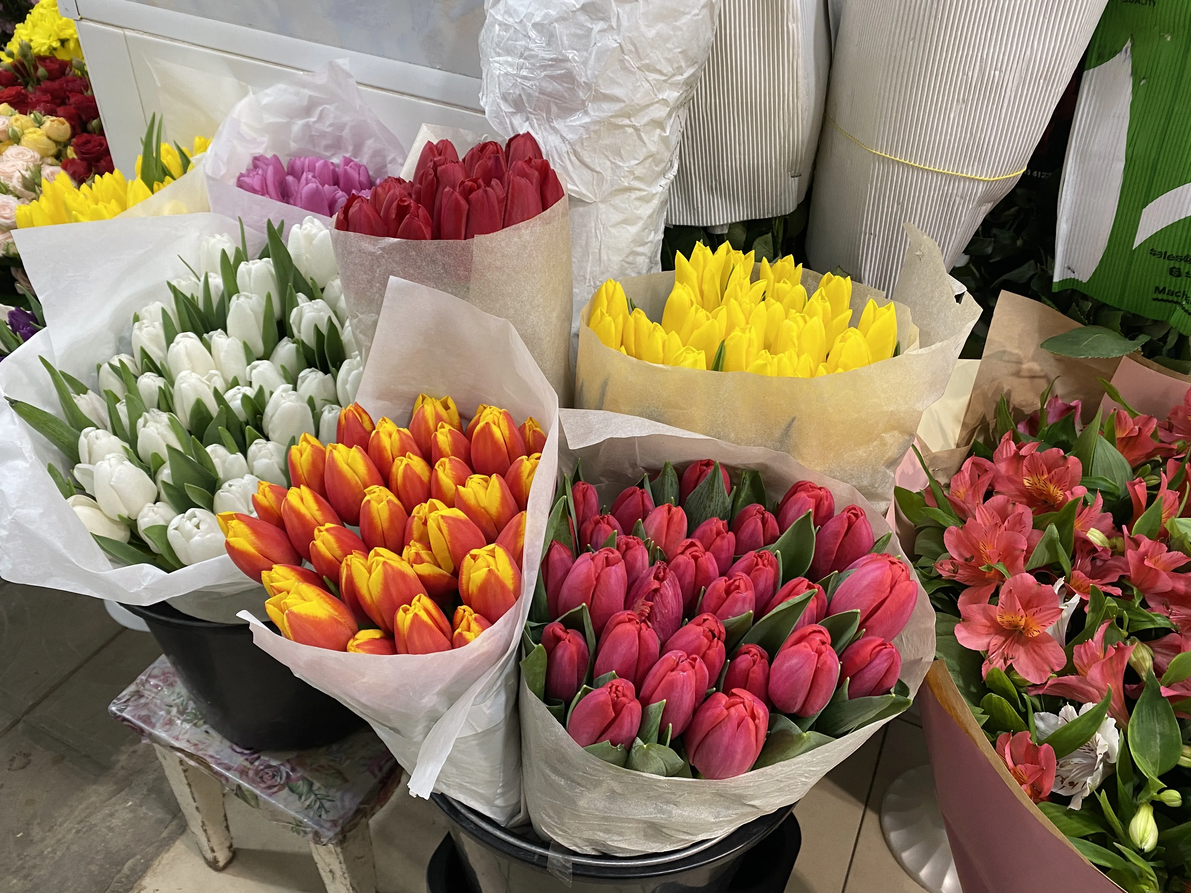 Сколько стоят тюльпаны на рынке. Букет тюльпанов.