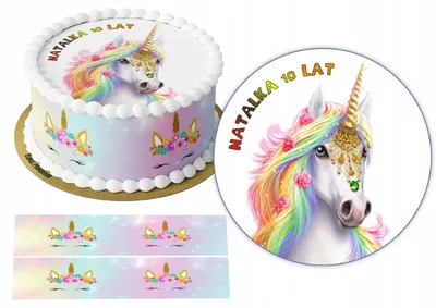 Картинки для торта Единорожка unicorn016 на сахарной бумаге |  Edible-printing.ru