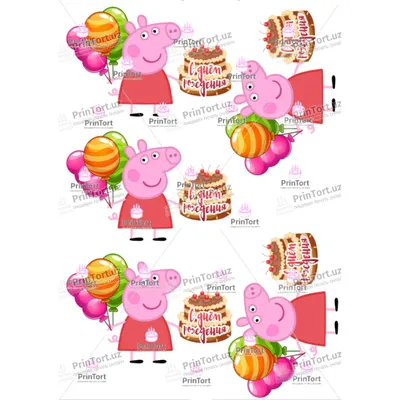 Вафельная картинка для торта \"Свинка Пеппа\", (лист А4): продажа, цена в  Полтаве. Кондитерский декор от \"Речі для печі\" - 387781130