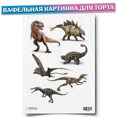 Вафельные картинки на торты \"Динозавры и динозаврики\" №017 на торт, маффин,  капкейк или пряник | \"CakePrint\"™ - Украина
