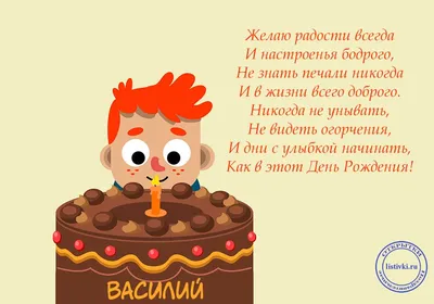 Открытка с днем рождения Вася с приколом Версия 2 - поздравляйте бесплатно  на otkritochka.net