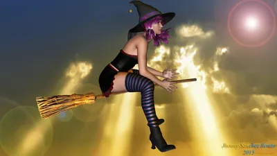 ведьма в плаще держит метлу на рассвете, картинка ведьма на метле фон  картинки и Фото для бесплатной загрузки