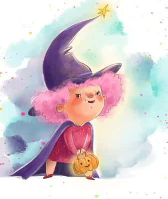 Иллюстрация Ведьмочка в стиле 2d, детский, персонажи |