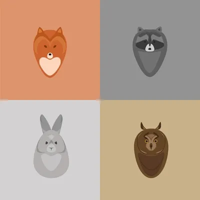 Симпатичные Векторные Иконки Животных Векторное изображение ©prosymbols  189744518