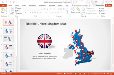 Presentation Base - PowerPoint map United Kingdom