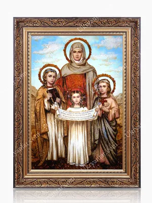 Софья, Вера, Надежда, Любовь - рукописная икона с золочением купить