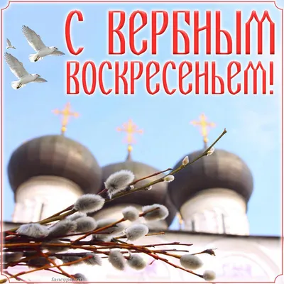 Скачать пожелания! Открытка Вербное Воскресенье, православный праздник  вербное!