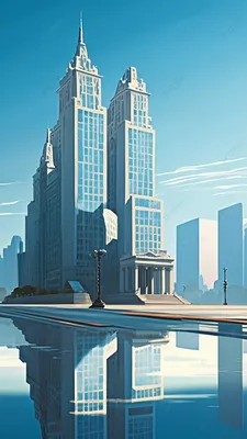 город небоскребы вертикальные синий фон Обои Изображение для бесплатной  загрузки - Pngtree