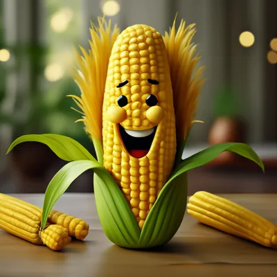 Рисунок для детей, смешная кукуруза …» — создано в Шедевруме