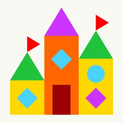 Рисунок из квадратов треугольников и кругов - 67 фото