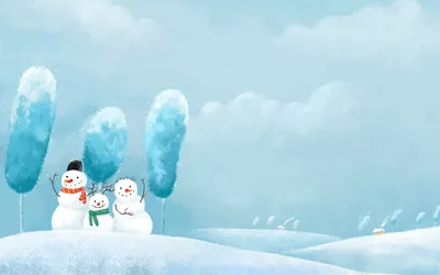 Веселые снеговики скачать фото обои для рабочего стола