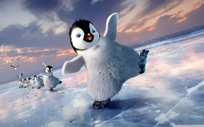 Обои на рабочий стол Веселые пингвины из мультфильма Happy Feet Two / Делай  ноги, обои для рабочего стола, скачать обои, обои бесплатно