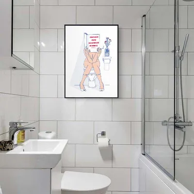 Забавные наклейки для туалета, ванной комнаты, искусство, водонепроницаемые  креативные настенные виниловые постеры | AliExpress
