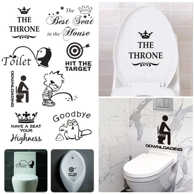 Забавные наклейки для туалета, водонепроницаемые настенные наклейки для  ванной комнаты, маленькие наклейки для туалета, стикеры по месяцам для  маленьких мальчиков | AliExpress