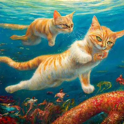 Хочу на море ... | Смешные кошки, Кошки, Смешной юмор