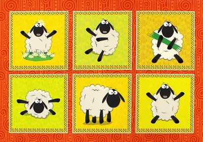 Веселые овцы на зеленой лужайке Иллюстрация вектора - иллюстрации  насчитывающей овцы, уши: 40250918