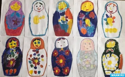 Рисование «Веселые матрешки» в старшей группе (1 фото). Воспитателям  детских садов, школьным учителям и педагогам - Маам.ру