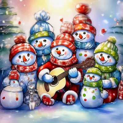 Веселые снеговики»