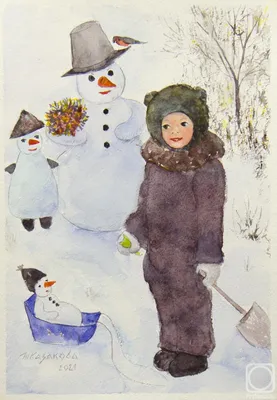 Наклейки-стикеры \"Веселые снеговики\" 21x30 см, 1 шт по цене 190 ₽/шт.  купить в Москве в интернет-магазине Леруа Мерлен