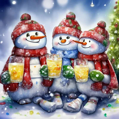 Рисунок Веселые снеговики №72969 - «Зимняя сказка» (10.01.2024 - 23:03)