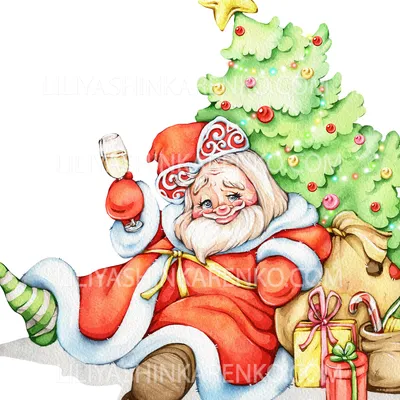 Веселый Дед Мороз иллюстрации — Liliya Shinkarenko