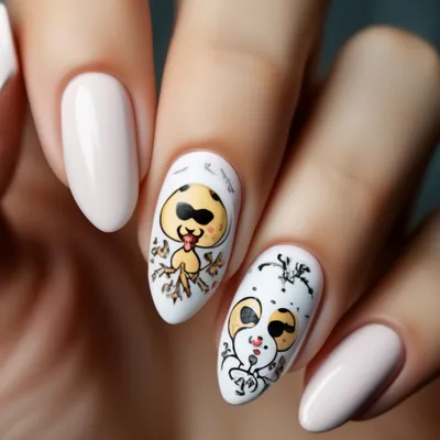 Веселые Смешные накладные ногти белые сверхдлинные с печеньем граффити  дизайн современный дизайн ногтей украшение для молодых школьниц 24 шт. |  AliExpress