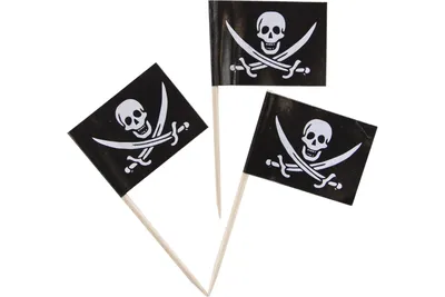 Веселый Роджер. Пиратский флаг. Череп и перекрещенные кости. скелетон в  голове Векторное изображение ©popaukropa 125512996