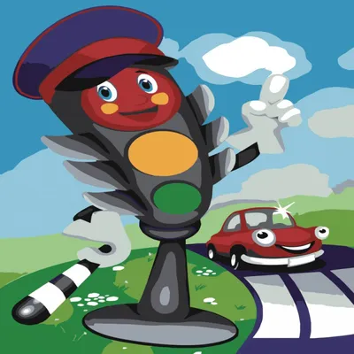 Рисунок Веселый светофор №30266 - «Правила дорожного движения глазами  детей» (09.02.2024 - 05:24)