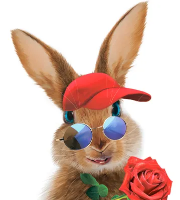Веселый кролик в стиле 2D на Illustrators.ru