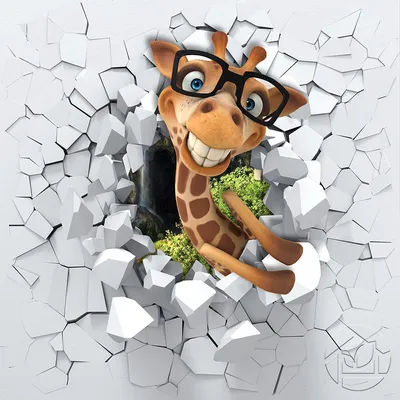 Криповый смешной жираф, улыбается, …» — создано в Шедевруме