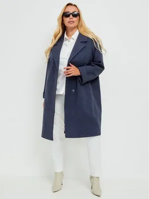 Удлиненная куртка женская весна-осень большие размеры голубая SD023-1  купить в интернет-магазине Е-Леди