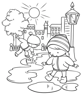 Раскраски для детей на тему Весна. Обсуждение на LiveInternet - Российский  Сервис Онлайн-Дневников