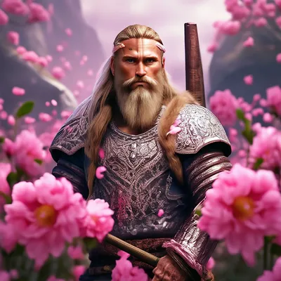 Викинги с розовыми цветами hd» — создано в Шедевруме
